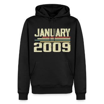 January 2009 - Birthday Gift January 2009 - Men’s Premium Organic Hoodie - black - Front - Nico (187cm)