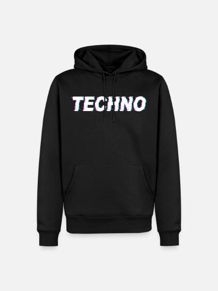 Techno - Techno music - Raver - Rave - Festival - Männer Premium Bio Hoodie - Schwarz