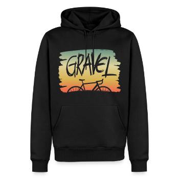 Gravel Cycle Tour Gravel Bike Cycling Mountain Bike - Men’s Premium Organic Hoodie - black - Front - Nico (187cm)