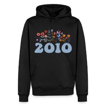 2010 Blumenmuster 2010 Blumen-thema Blumen 2010 - Männer Premium Bio Hoodie - Schwarz - Vorne - Nico (187cm)