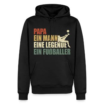 Papa ein Mann eine Legende ein Fußballer - Männer Premium Bio Hoodie - Schwarz - Vorne - Nico (187cm)