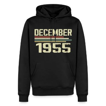December 1955 Vintage Retro Birthday - Men’s Premium Organic Hoodie - black - Front - Nico (187cm)