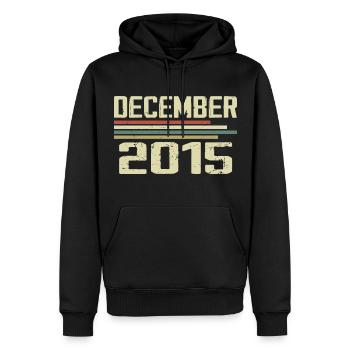 Dezember 2015 Jahrgang Vintage Retro Geburtstag - Männer Premium Bio Hoodie - Schwarz - Vorne - Nico (187cm)