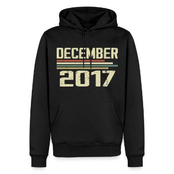 Dezember 2017 Jahrgang Vintage Retro Geburtstag - Männer Premium Bio Hoodie - Schwarz - Vorne - Nico (187cm)