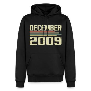 Dezember 2009 Jahrgang Vintage Retro Geburtstag - Männer Premium Bio Hoodie - Schwarz - Vorne - Nico (187cm)