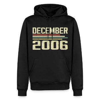 December 2006 Vintage Vintage Retro Birthday - Men’s Premium Organic Hoodie - black - Front - Nico (187cm)