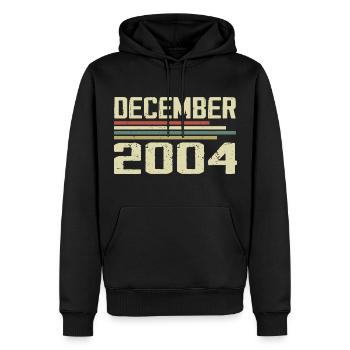 Décembre 2004 Vintage Rétro Anniversaire - Sweat à capuche Premium bio Homme - noir - Devant - Nico (187cm)