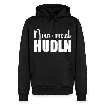 NUA NED HUDLN DIALECT BAVARIAN AUSTRIAN - Men’s Premium Organic Hoodie - black - Front - Nico (187cm)