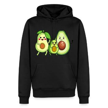 Avocado Familie im Urlaub - Männer Premium Bio Hoodie - Schwarz - Vorne - Nico (187cm)