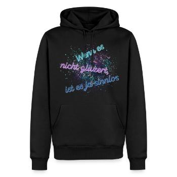 Wenn es nicht glitzert ist es ja sinnlos - Männer Premium Bio Hoodie - Schwarz - Vorne - Nico (187cm)
