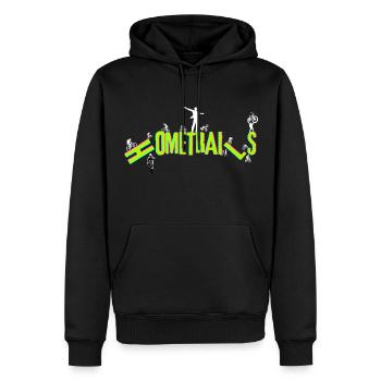 Hometrails Mountainbike Dirtbike Freeride Enduro - Männer Premium Bio Hoodie - Schwarz - Vorne - Nico (187cm)