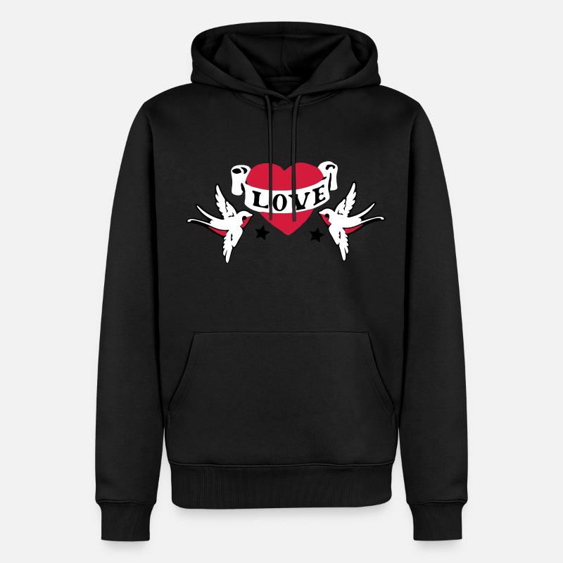 love tattoo - Männer Premium Bio Hoodie - Schwarz