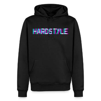 Hardstyle - Musik - Fastival -Rave -Edm - 3 d look - Männer Premium Bio Hoodie - Schwarz - Vorne - Nico (187cm)
