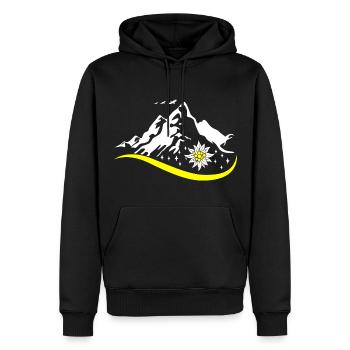 Alpen Edelweiss Edelweiss Costume pour Dirndl - Sweat à capuche Premium bio Homme - noir - Devant - Nico (187cm)