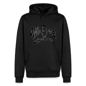 Who are you, design noir - Sweat à capuche Premium bio Homme - noir - Devant - Nico (187cm)