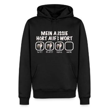 Australian Shepherd - Männer Premium Bio Hoodie - Schwarz - Vorne - Nico (187cm)