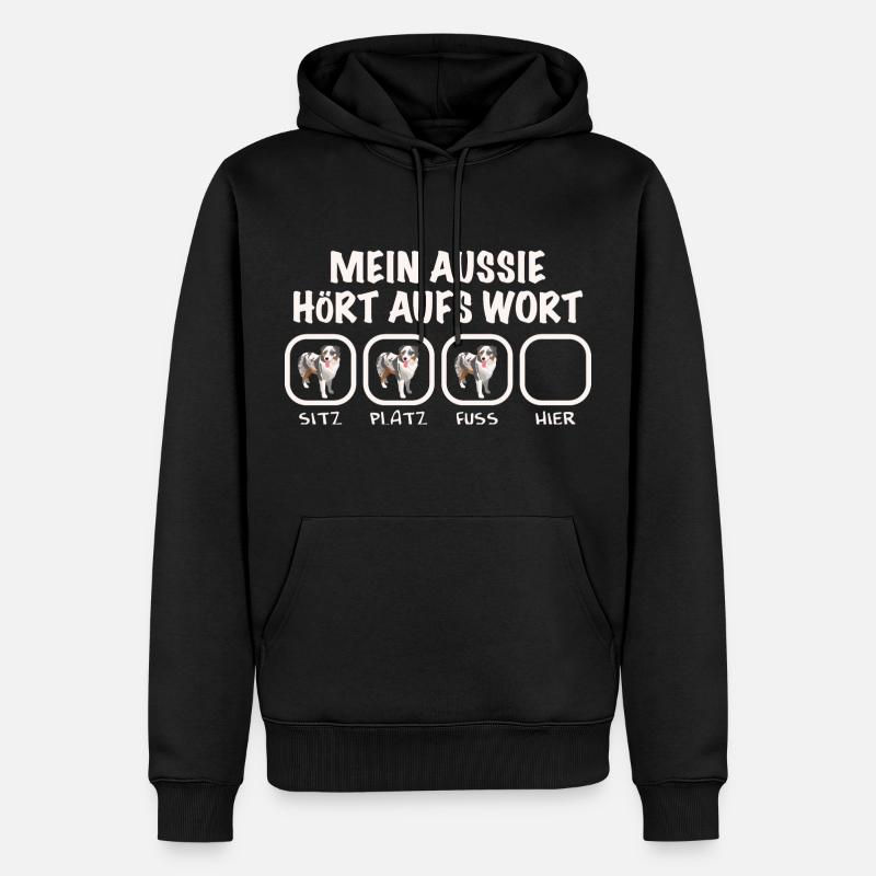 Australian Shepherd - Männer Premium Bio Hoodie - Schwarz