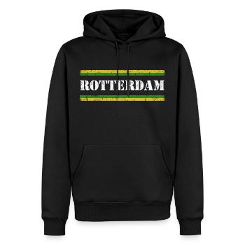 Rotterdam - Sweat à capuche Premium bio Homme - noir - Devant - Nico (187cm)