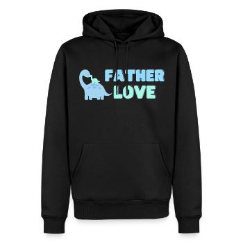💗 Vaterliebe 💗 Das beste Geschenk für Väter - Männer Premium Bio Hoodie - Schwarz - Vorne - Nico (187cm)