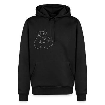 Boulder Design kletternder Koala - lustiges Shirt - Männer Premium Bio Hoodie - Schwarz - Vorne - Nico (187cm)