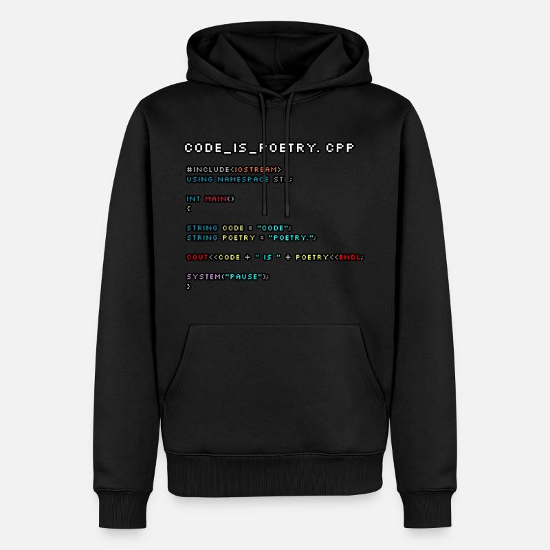 Code ist Poesie.CPP - Männer Premium Bio Hoodie - Schwarz