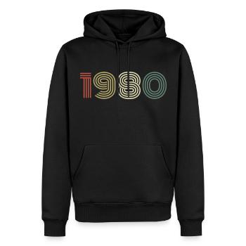 1980 Geburtstag Jahrgang 1980 Geschenk 1980 - Männer Premium Bio Hoodie - Schwarz - Vorne - Nico (187cm)