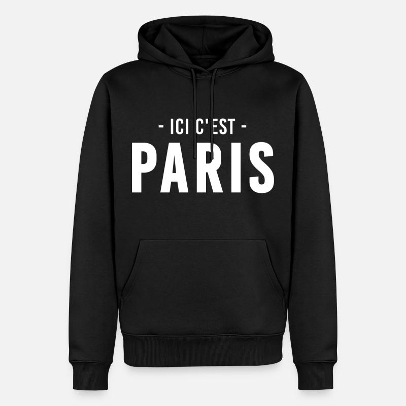 Ici c'est paris - Sweat à capuche Premium bio Homme - noir
