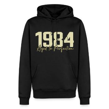Original 1984 Rétro 1984 Cadeau d’anniversaire 1984 - Sweat à capuche Premium bio Homme - noir - Devant - Nico (187cm)