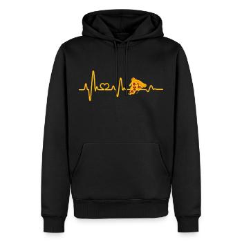 Herzschlag Pizza Pizzaliebhaber Pizzeria Fast Food - Männer Premium Bio Hoodie - Schwarz - Vorne - Nico (187cm)