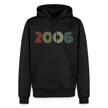 2006 Anniversaire Millésime 2006 Cadeau 2006 - Sweat à capuche Premium bio Homme - noir - Devant - Nico (187cm)