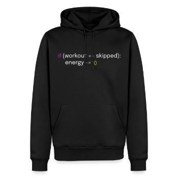 Lustiges Workout- und Coding-Design - Männer Premium Bio Hoodie - Schwarz - Vorne - Nico (187cm)
