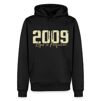 Original 2009 Rétro 2009 Cadeau d’anniversaire 2009 - Sweat à capuche Premium bio Homme - noir - Devant - Nico (187cm)