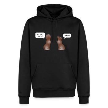 My butt hurts - Männer Premium Bio Hoodie - Schwarz - Vorne - Nico (187cm)