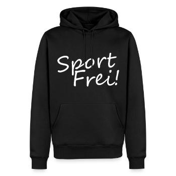 Sport Frei! | GDR | Ostalgic School Sports - Sweat à capuche Premium bio Homme - noir - Devant - Nico (187cm)