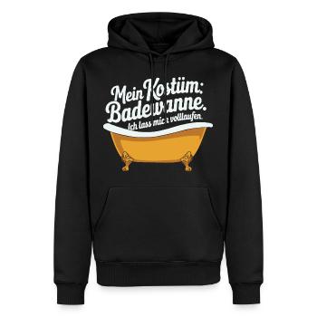 Mon Déguisement : Baignoire - Sweat à capuche Premium bio Homme - noir - Devant - Nico (187cm)