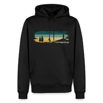 Fichtelgebirge Wanderer Schneeberg - Männer Premium Bio Hoodie - Schwarz - Vorne - Nico (187cm)