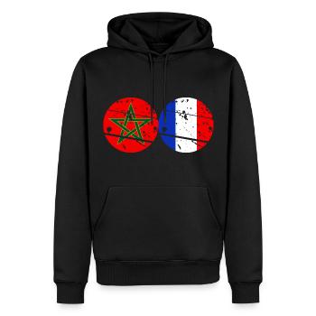 Marokko Frankreich Flagge von Frankreich Marokko - Männer Premium Bio Hoodie - Schwarz - Vorne - Nico (187cm)