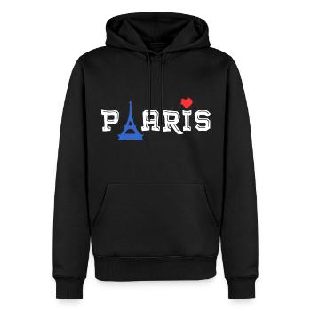 I love you Eiffel Tower Paris - Souvenir France - Men’s Premium Organic Hoodie - black - Front - Nico (187cm)