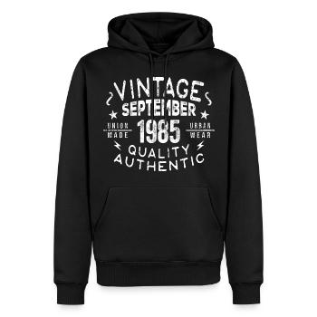 Legendary Since September 1985 Birthday September - Men’s Premium Organic Hoodie - black - Front - Nico (187cm)
