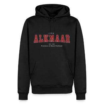 Alkmaar - Sweat à capuche Premium bio Homme - noir - Devant - Nico (187cm)