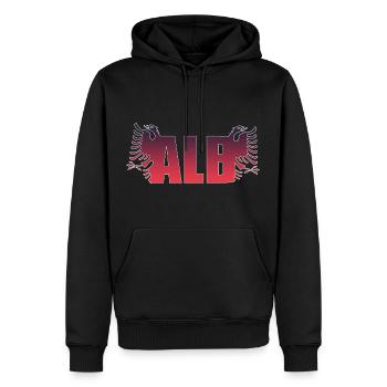 ALB- Albaner - Albanien - Männer Premium Bio Hoodie - Schwarz - Vorne - Nico (187cm)