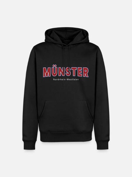 Münster - Männer Premium Bio Hoodie - Schwarz