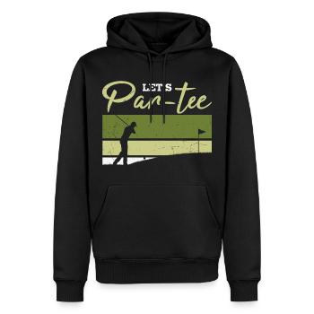 Let's Par-tee Golf Pun - Männer Premium Bio Hoodie - Schwarz - Vorne - Nico (187cm)