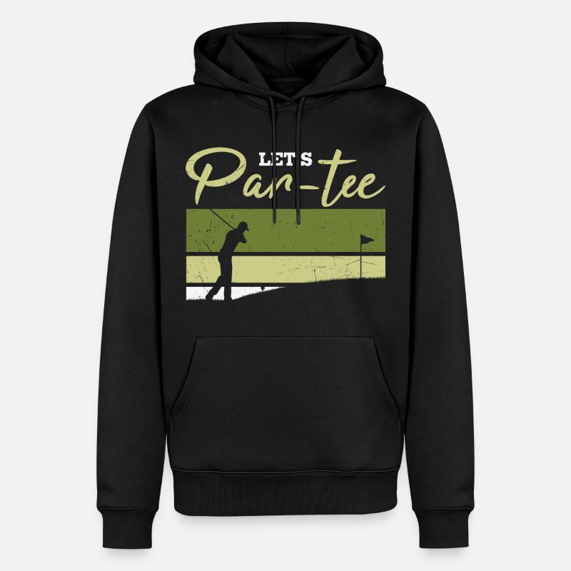 Let's Par-tee Golf Pun - Männer Premium Bio Hoodie - Schwarz
