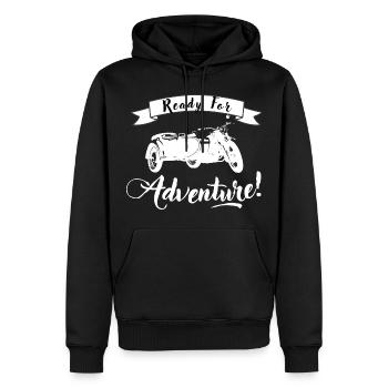Ready For Adventure Motorcycle Carriage ural Tricycle - Men’s Premium Organic Hoodie - black - Front - Nico (187cm)