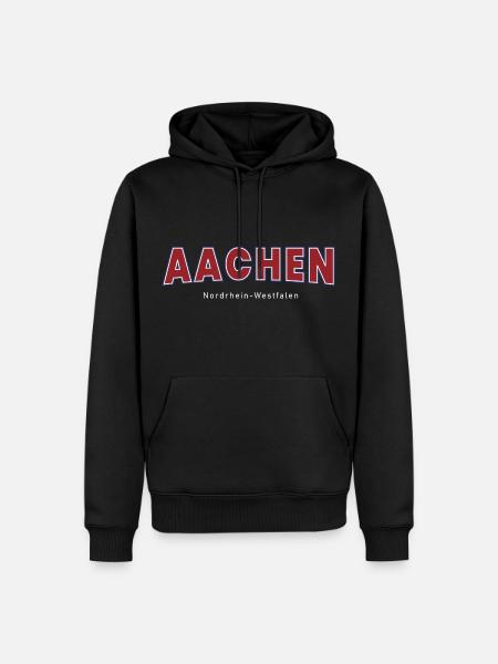 Aachen - Männer Premium Bio Hoodie - Schwarz