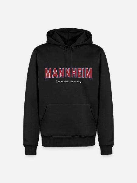 Mannheim - Männer Premium Bio Hoodie - Schwarz