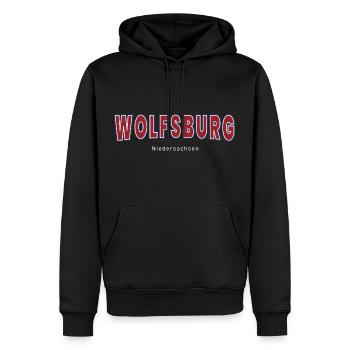Wolfsburg - Männer Premium Bio Hoodie - Schwarz - Vorne - Nico (187cm)