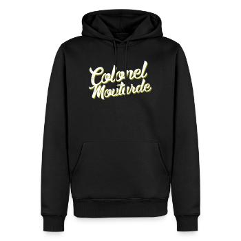 Colonel Moutarde - Sweat à capuche Premium bio Homme - noir - Devant - Nico (187cm)