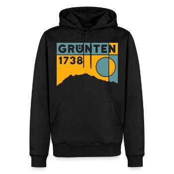 Grünten Crossing Randonnée Randonnée Souvenirs - Sweat à capuche Premium bio Homme - noir - Devant - Nico (187cm)